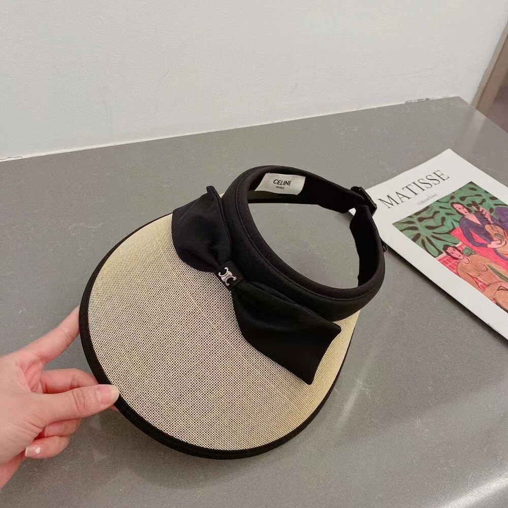 Celine Triomphe Bow Beige Sun Visor - Picture 4 of 8